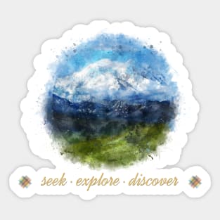 Seek, explore, discover Sticker